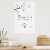 Cherry Blossom Baby shower Welcome Poster (Keuken)