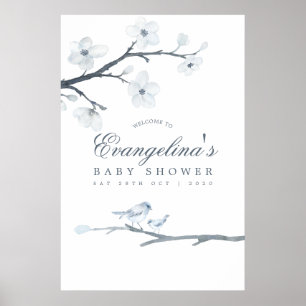 Cherry Blossom Baby shower Welcome Poster