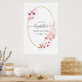 Cherry Blossom Baby shower Welcome Poster (Keuken)