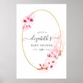 Cherry Blossom Baby shower Welcome Poster (Voorkant)