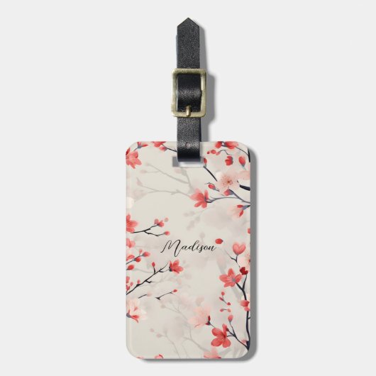 Cherry Blossom Bagagelabel (Voorkant verticaal)