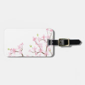 Cherry Blossom Bagagelabel met lederriem (Voorkant horizontaal)