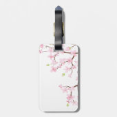 Cherry Blossom Bagagelabel met lederriem (Achterkant verticaal)