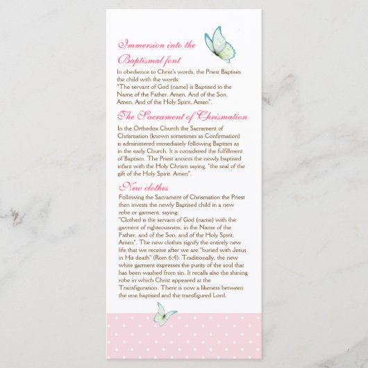 Cherry Blossom Baptism Programme 4/5 Programmakaart (Voorkant)