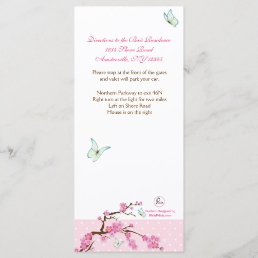 Cherry Blossom Baptism Programme 5/5 Programmakaart (Achterkant)