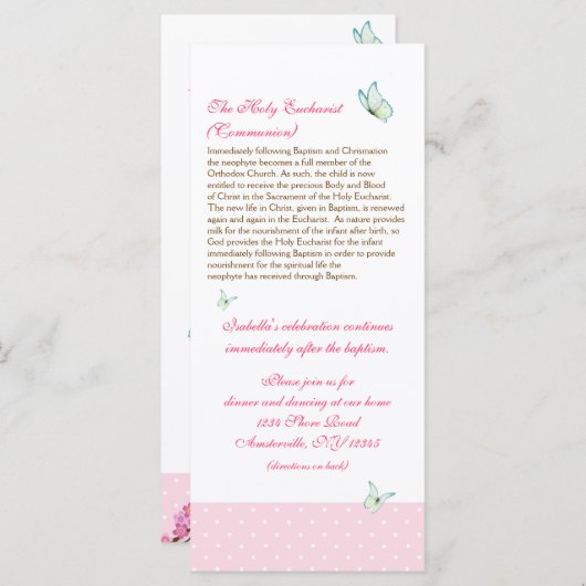 Cherry Blossom Baptism Programme 5/5 Programmakaart (Voorkant / Achterkant)