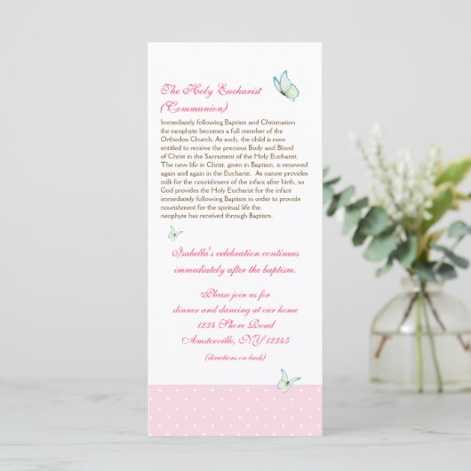 Cherry Blossom Baptism Programme 5/5 Programmakaart (Staand voorkant)