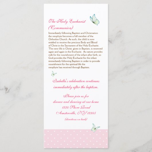 Cherry Blossom Baptism Programme 5/5 Programmakaart (Voorkant)