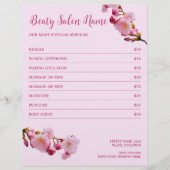 Cherry Blossom Beauty Salon Services Prijslijst Flyer (Voorkant)