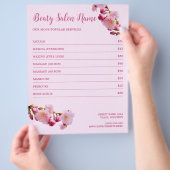 Cherry Blossom Beauty Salon Services Prijslijst Flyer (Hand)