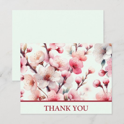 Cherry Blossom Bedankkaart (Voorkant / Achterkant)