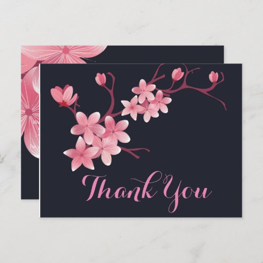 Cherry Blossom Bedankt Briefkaart (Voorkant / Achterkant)