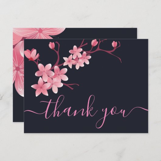 Cherry Blossom Bedankt Briefkaart (Voorkant / Achterkant)
