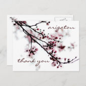 Cherry Blossom Bedankt Briefkaart (Voorkant / Achterkant)