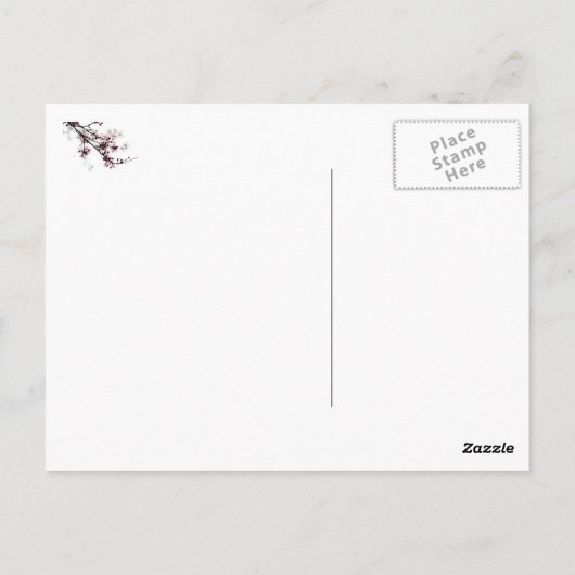 Cherry Blossom Bedankt Briefkaart (Achterkant)