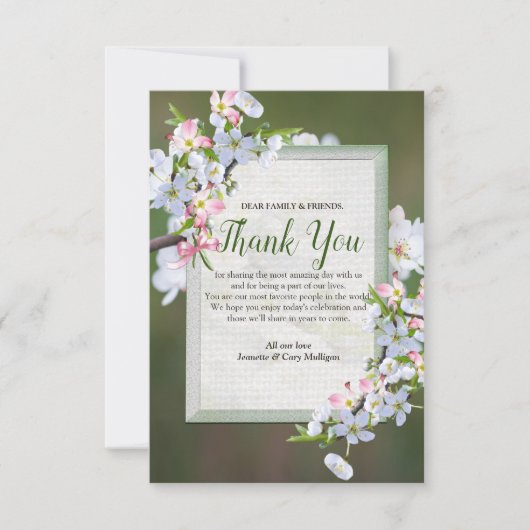 Cherry Blossom Bedankt Kaarten RSVP Kaartje (Voorkant)