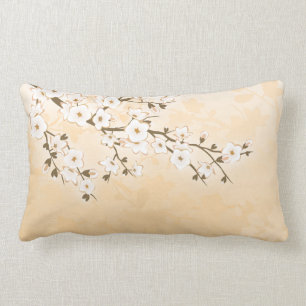 Cherry Blossom Beige Cream Asia Floral Kussen