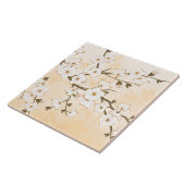 Cherry Blossom Beige Cream Floral Asia Tegeltje (Zijkant)