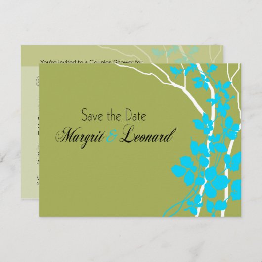 Cherry Blossom Bella Bewaar de datum Aankondigingskaart (Voorkant / Achterkant)