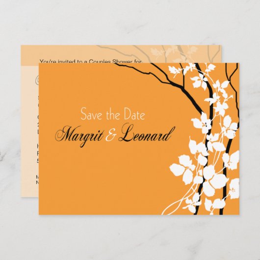 Cherry Blossom Bella Bewaar de datum Aankondigingskaart (Voorkant / Achterkant)