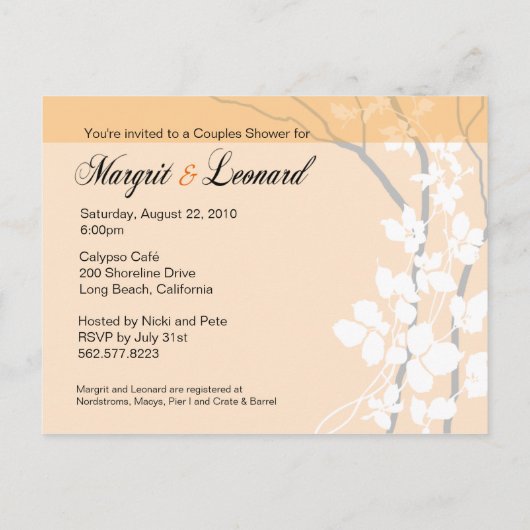 Cherry Blossom Bella Bewaar de datum Aankondigingskaart (Achterkant)