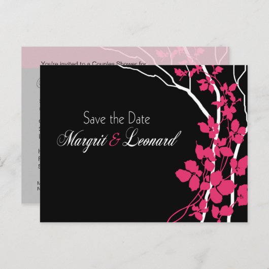 Cherry Blossom Bella Bewaar de datum Aankondigingskaart (Voorkant / Achterkant)