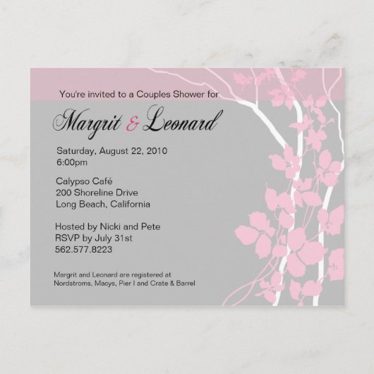 Cherry Blossom Bella Bewaar de datum Aankondigingskaart (Achterkant)