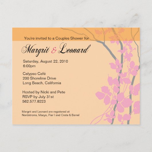 Cherry Blossom Bella Bewaar de datum Aankondigingskaart (Achterkant)