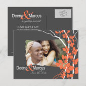 Cherry Blossom Bella Save the Date Foto Aankondigingskaart (Voorkant / Achterkant)