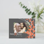 Cherry Blossom Bella Save the Date Foto Aankondigingskaart (Staand voorkant)
