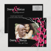 Cherry Blossom Bella Save the Date Foto Aankondigingskaart (Voorkant / Achterkant)