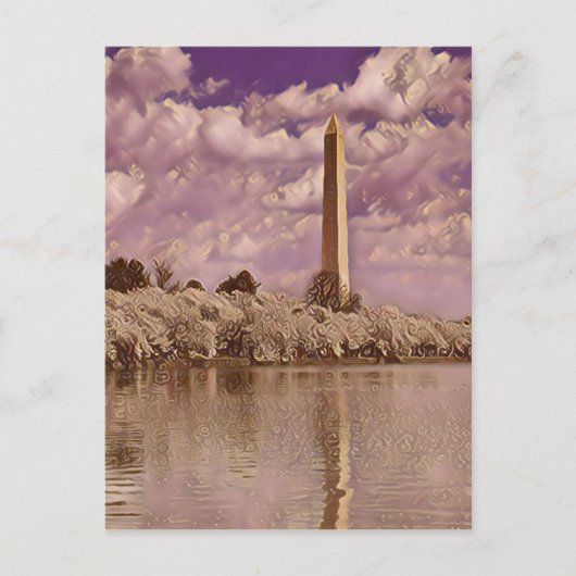 Cherry Blossom bij het Washington Monument Briefkaart (Voorkant)