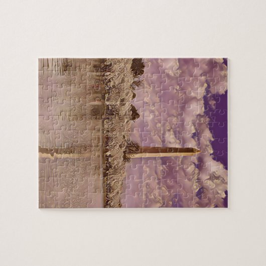 Cherry Blossom bij het Washington Monument Legpuzzel (Horizontaal)