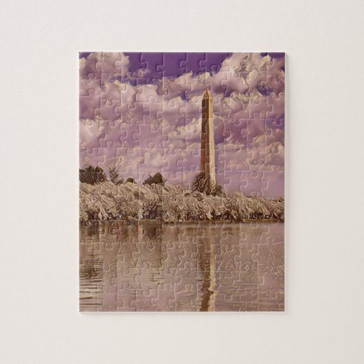 Cherry Blossom bij het Washington Monument Legpuzzel (Verticaal)