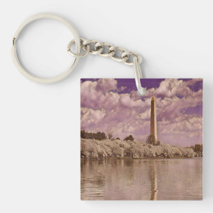 Cherry Blossom bij het Washington Monument Sleutelhanger