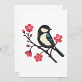 Cherry Blossom Bird - Spring Serenity Art Kaart (Voorkant / Achterkant)