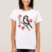 Cherry Blossom Bird - Spring Serenity Art T-shirt (Voorkant)