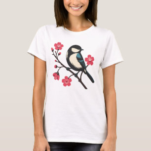 Cherry Blossom Bird - Spring Serenity Art T-shirt
