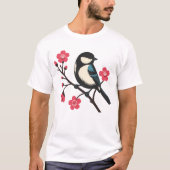 Cherry Blossom Bird - Spring Serenity Art T-shirt (Voorkant)