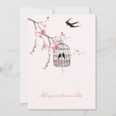 Cherry Blossom, birdcage, bruiloft, Uitnodiging (Voorkant)