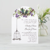 Cherry Blossom  Birds & Birdcage Weddings Kaart (Staand voorkant)