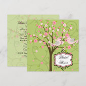 Cherry Blossom Birds Bridal Shower Uitnodiging (Voorkant / Achterkant)