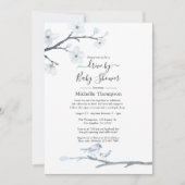 Cherry Blossom Birds Floral drive by Baby shower Kaart (Voorkant)