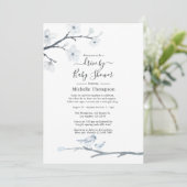 Cherry Blossom Birds Floral drive by Baby shower Kaart (Staand voorkant)