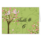 Cherry Blossom Birds Gepersonaliseerd Tafelnummer  (Voorkant Horizontaal)