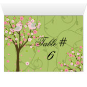 Cherry Blossom Birds Gepersonaliseerd Tafelnummer  (Binnen Horizontaal (Onder))