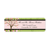 Cherry Blossom Birds Gepersonaliseerde Adresetiket Etiket (Voorkant)