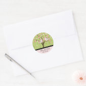 Cherry Blossom Birds Save the Date Ronde Stickers (Envelop)