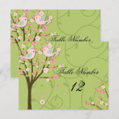 Cherry Blossom Birds Tafelnummer Briefkaart (Voorkant / Achterkant)