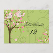 Cherry Blossom Birds Tafelnummer Briefkaart (Voorkant)